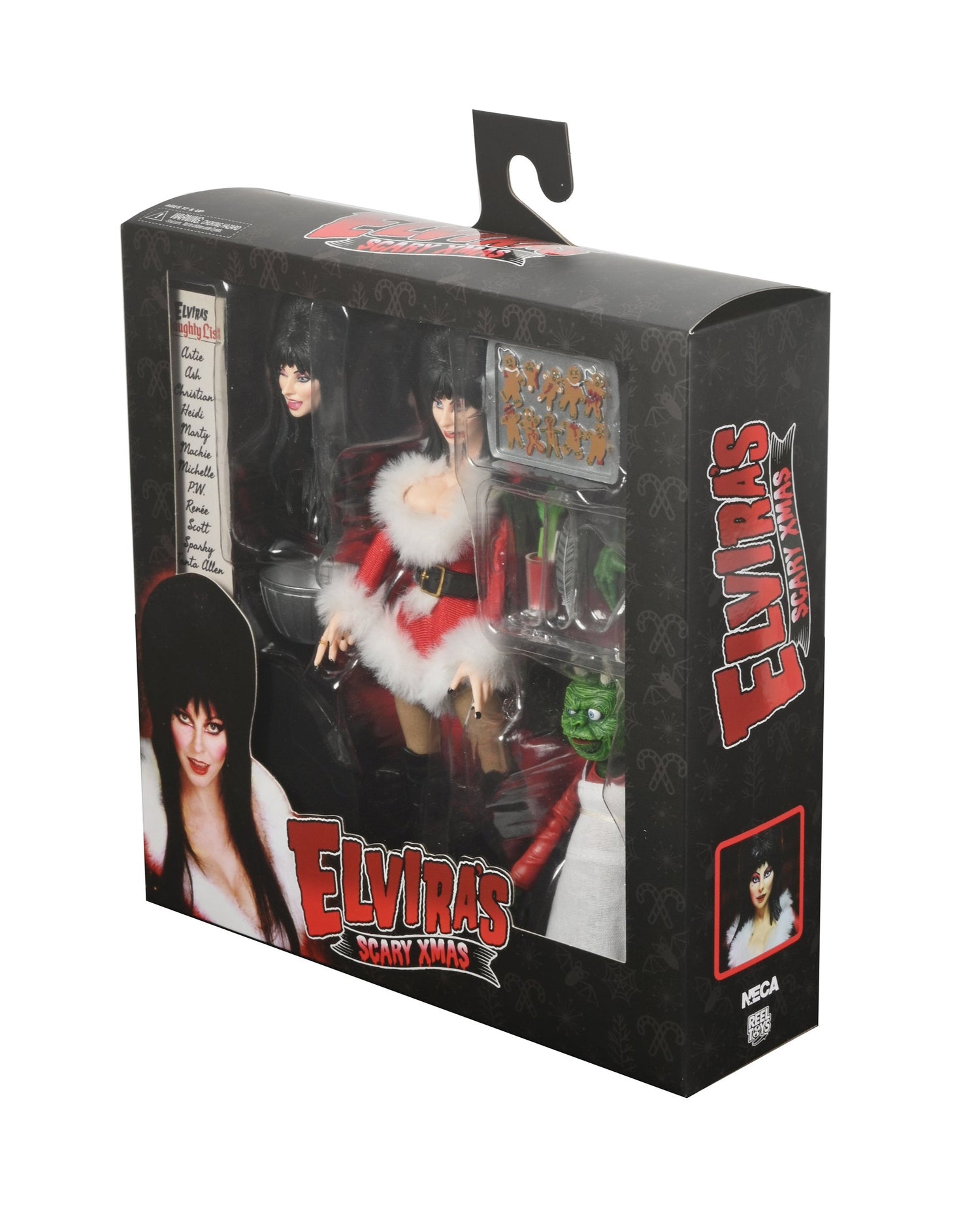 Elvira - &quot;Scary Xmas&quot; Elvira 8&quot; Clothed Action Figure - NECA