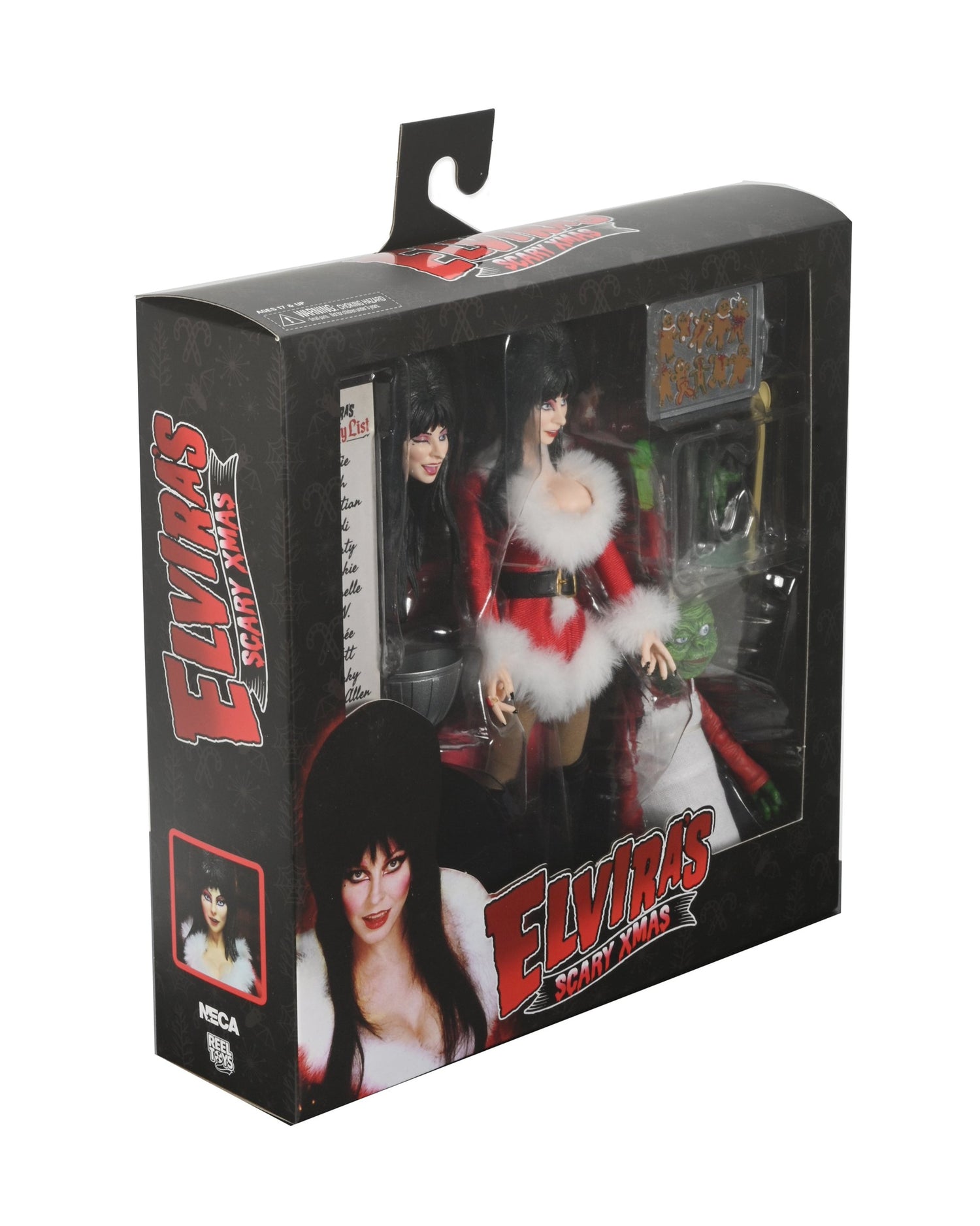 Elvira - &quot;Scary Xmas&quot; Elvira 8&quot; Clothed Action Figure - NECA