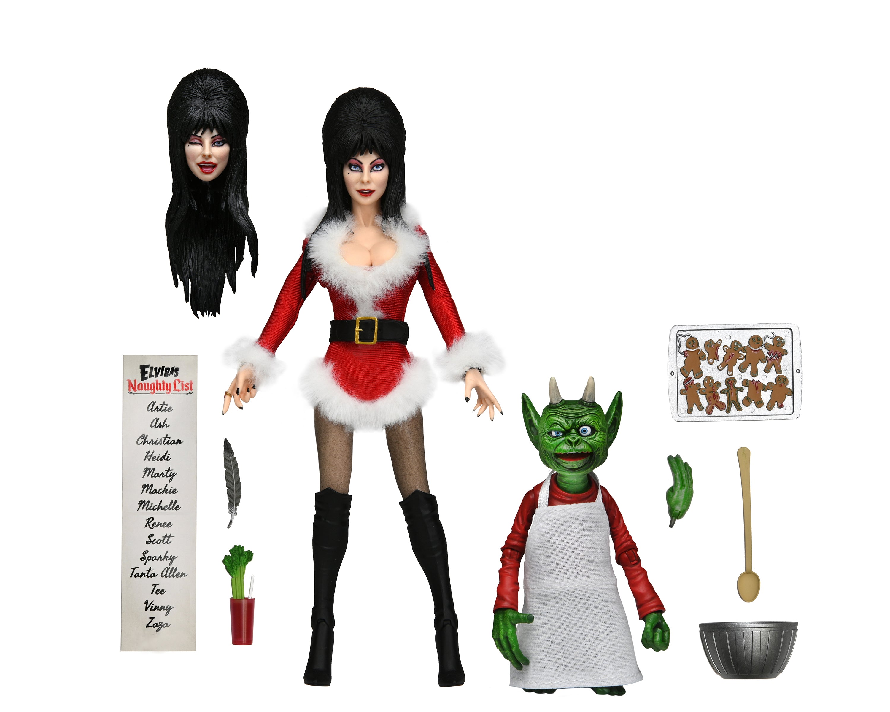 Elvira - &quot;Scary Xmas&quot; Elvira 8&quot; Clothed Action Figure - NECA