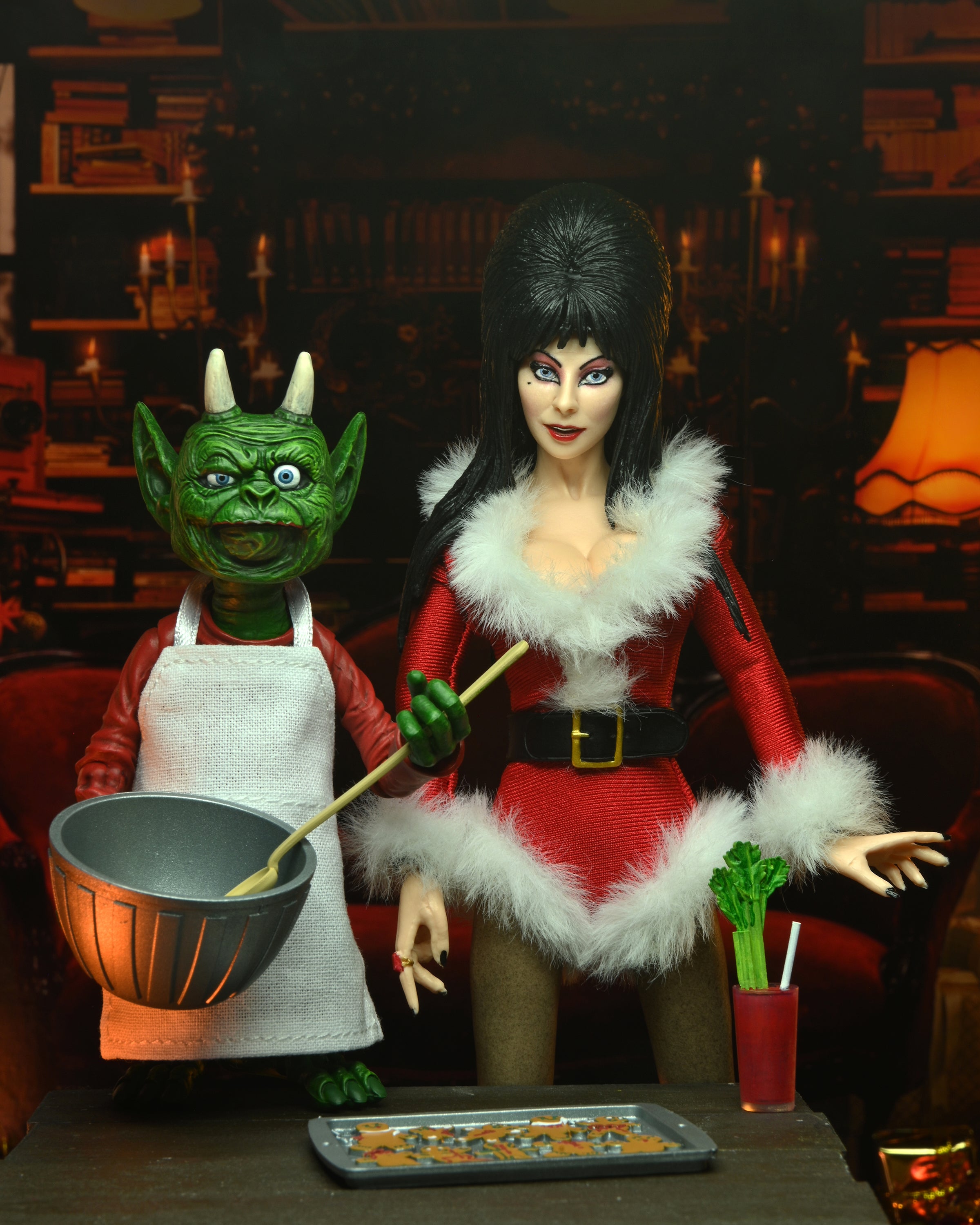 Elvira - "Scary Xmas" Elvira 8" Clothed Action Figure - NECA