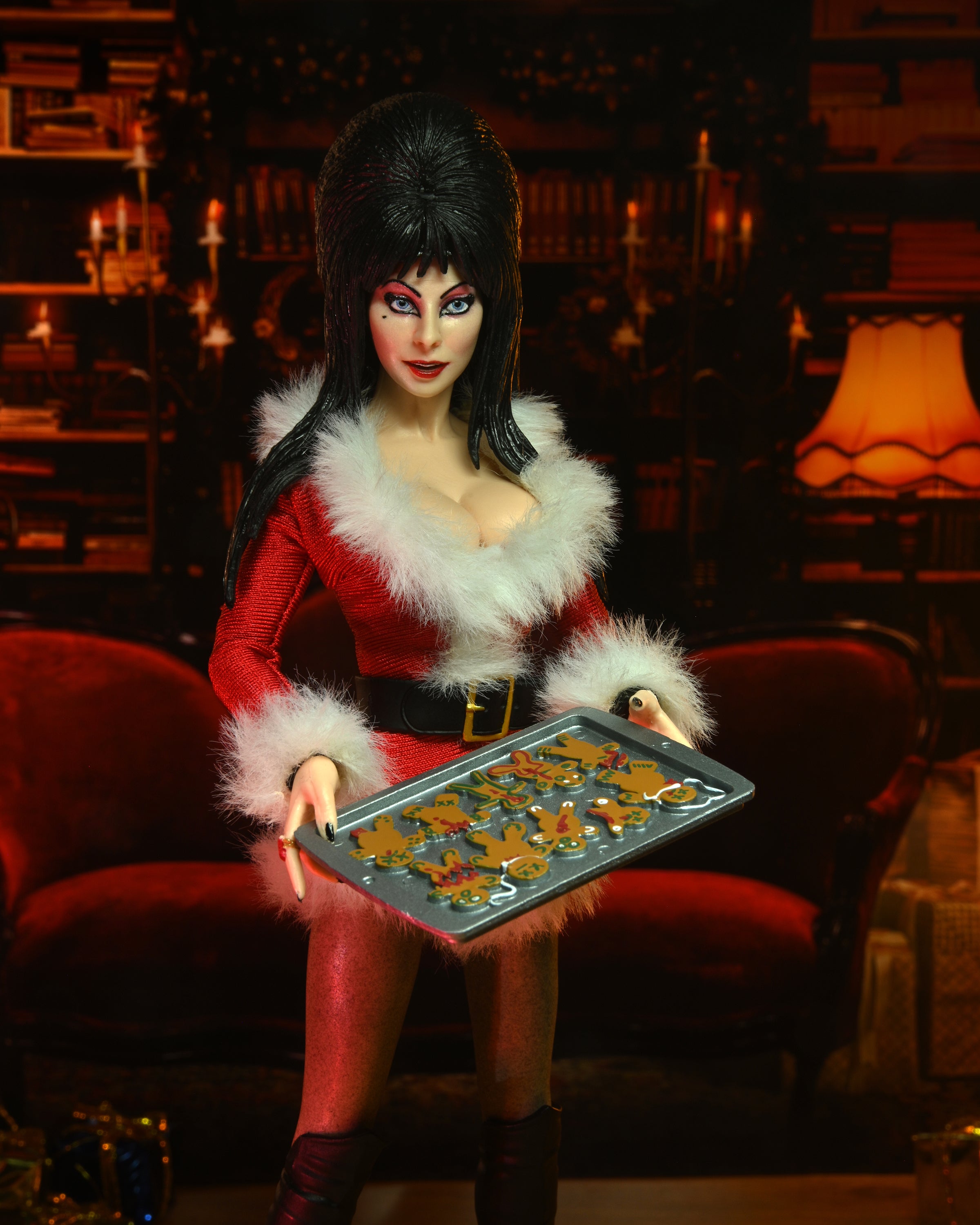 Elvira - &quot;Scary Xmas&quot; Elvira 8&quot; Clothed Action Figure - NECA