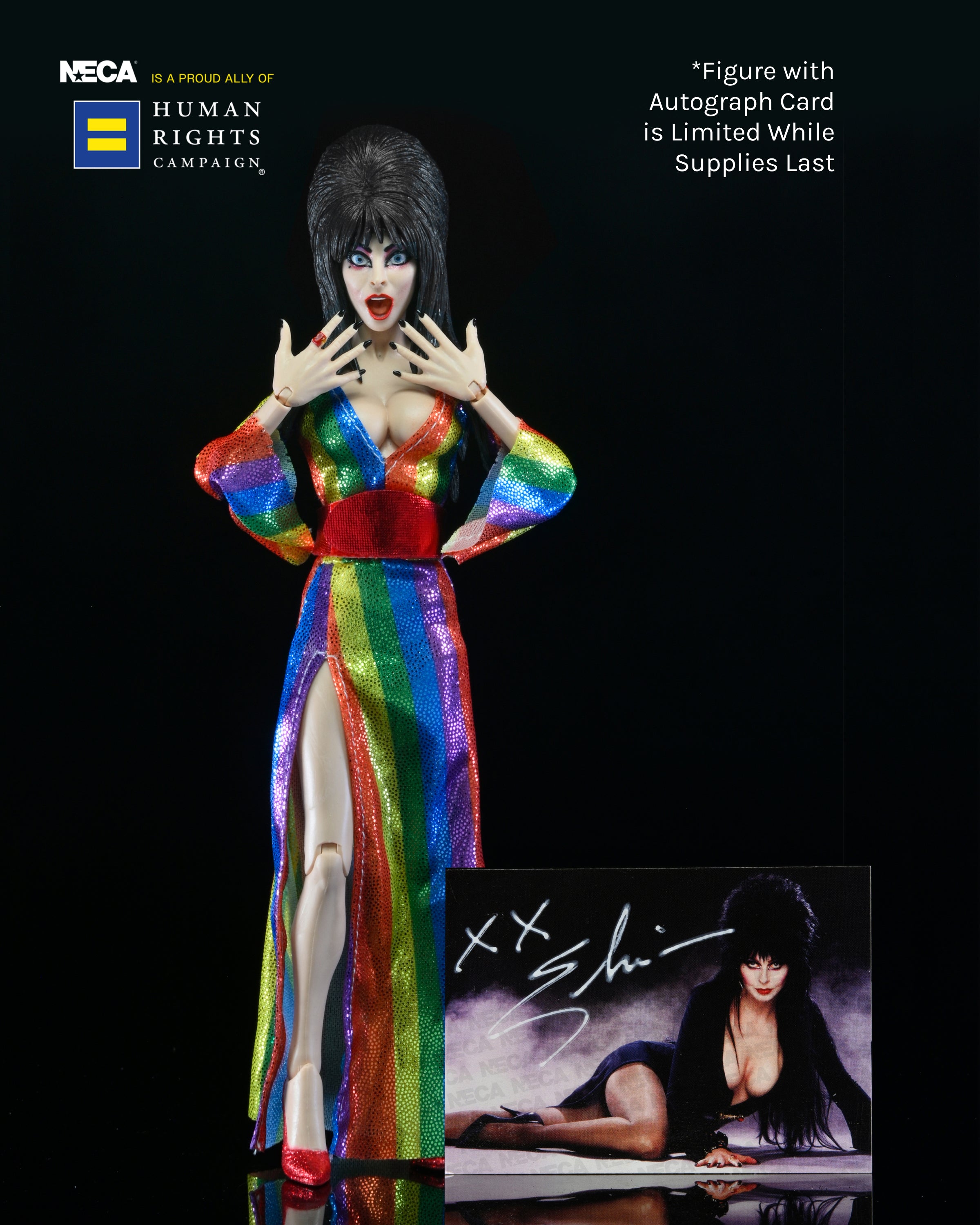 Elvira - Over the Rainbow Elvira (Pride) 8" Clothed Figure - NECA