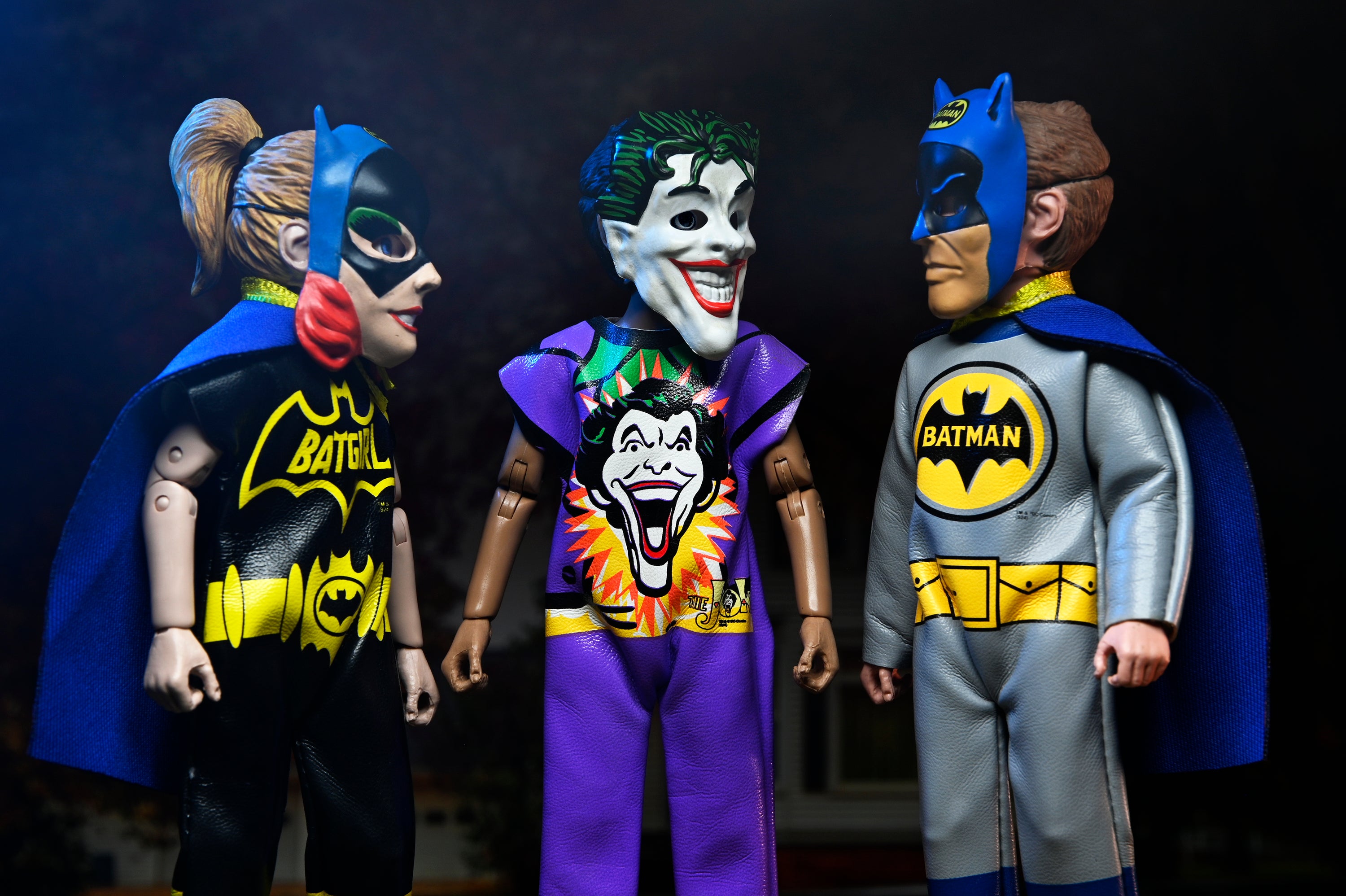 DC Comics x Ben Cooper Costume Kids Collection Series 5 - Batgirl, The Joker, and Batman Costumed Action Figures - NECA