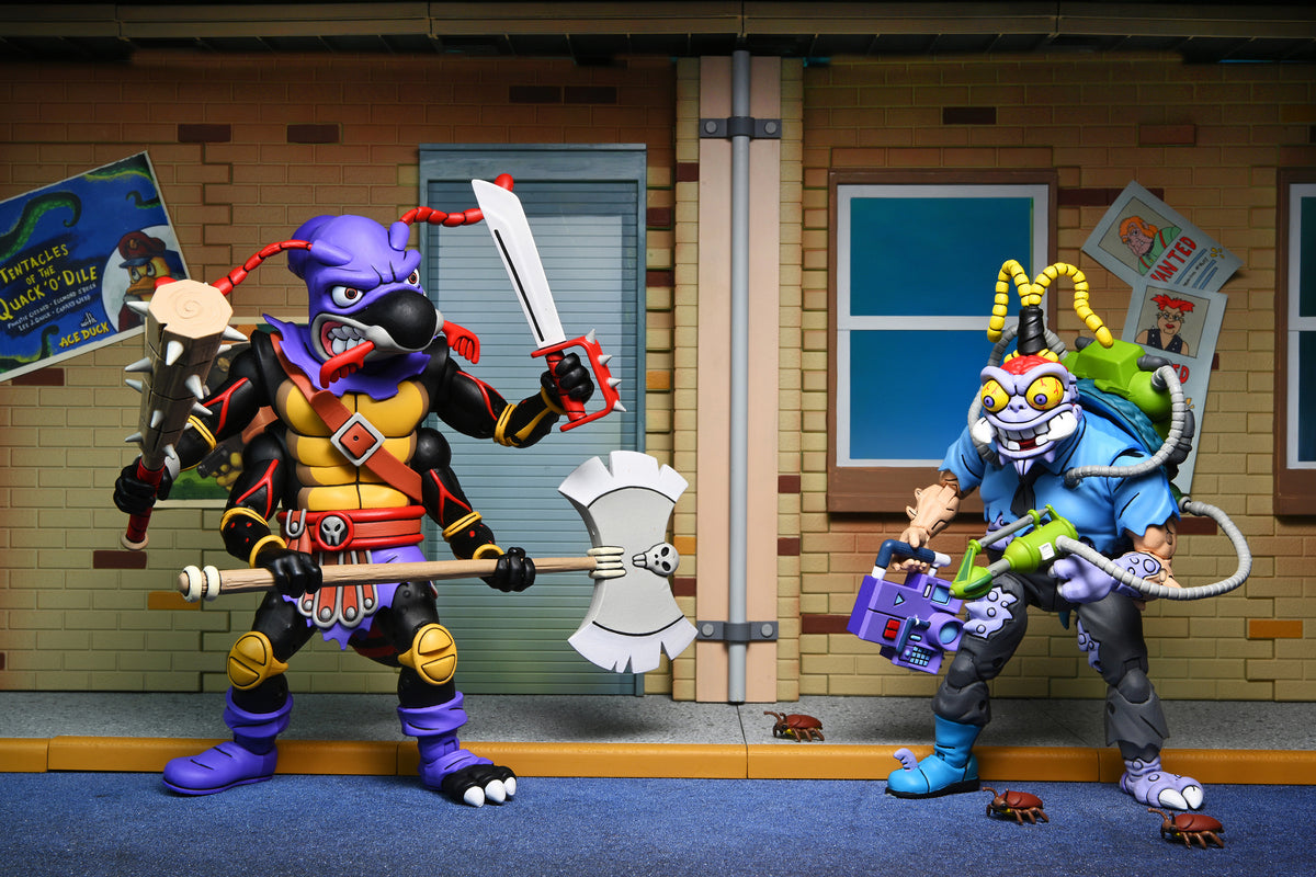 Teenage Mutant Ninja Turtles (Cartoon) – Antrax &amp; Scumbug 7” Scale Action Figure 2-Pack - NECA