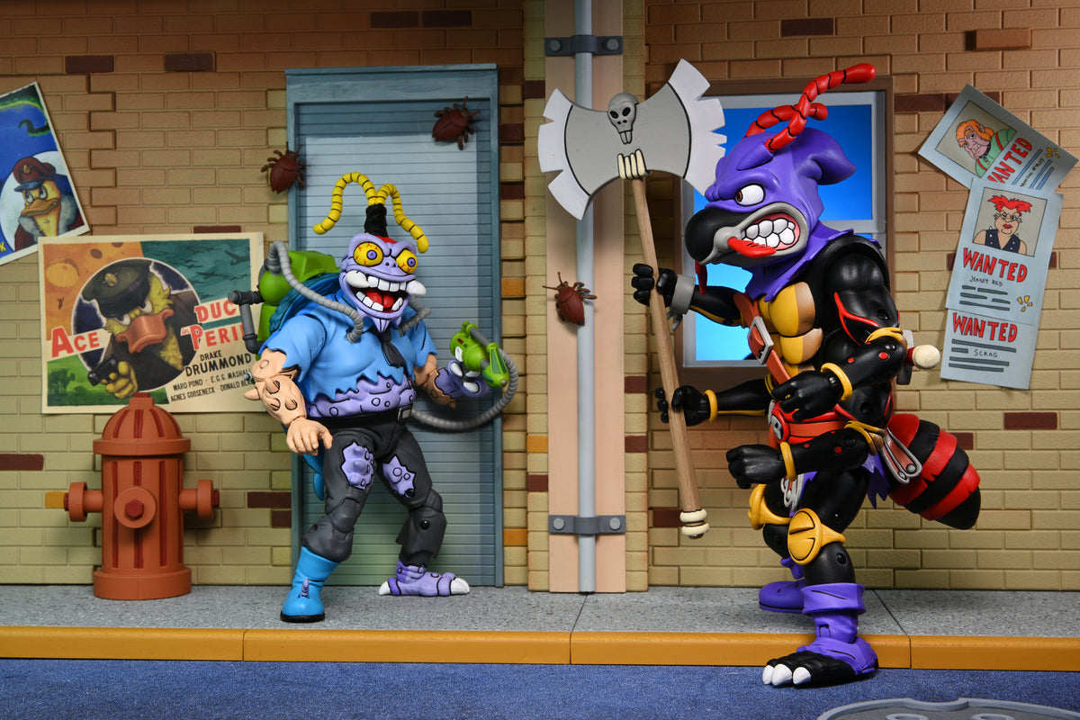 Teenage Mutant Ninja Turtles (Cartoon) – Antrax & Scumbug 7” Scale Action Figure 2-Pack - NECA