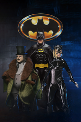 Batman (1989 Film) & Batman Returns 8" Clothed Action Figures - Batman, Catwoman & The Penguin - NECA
