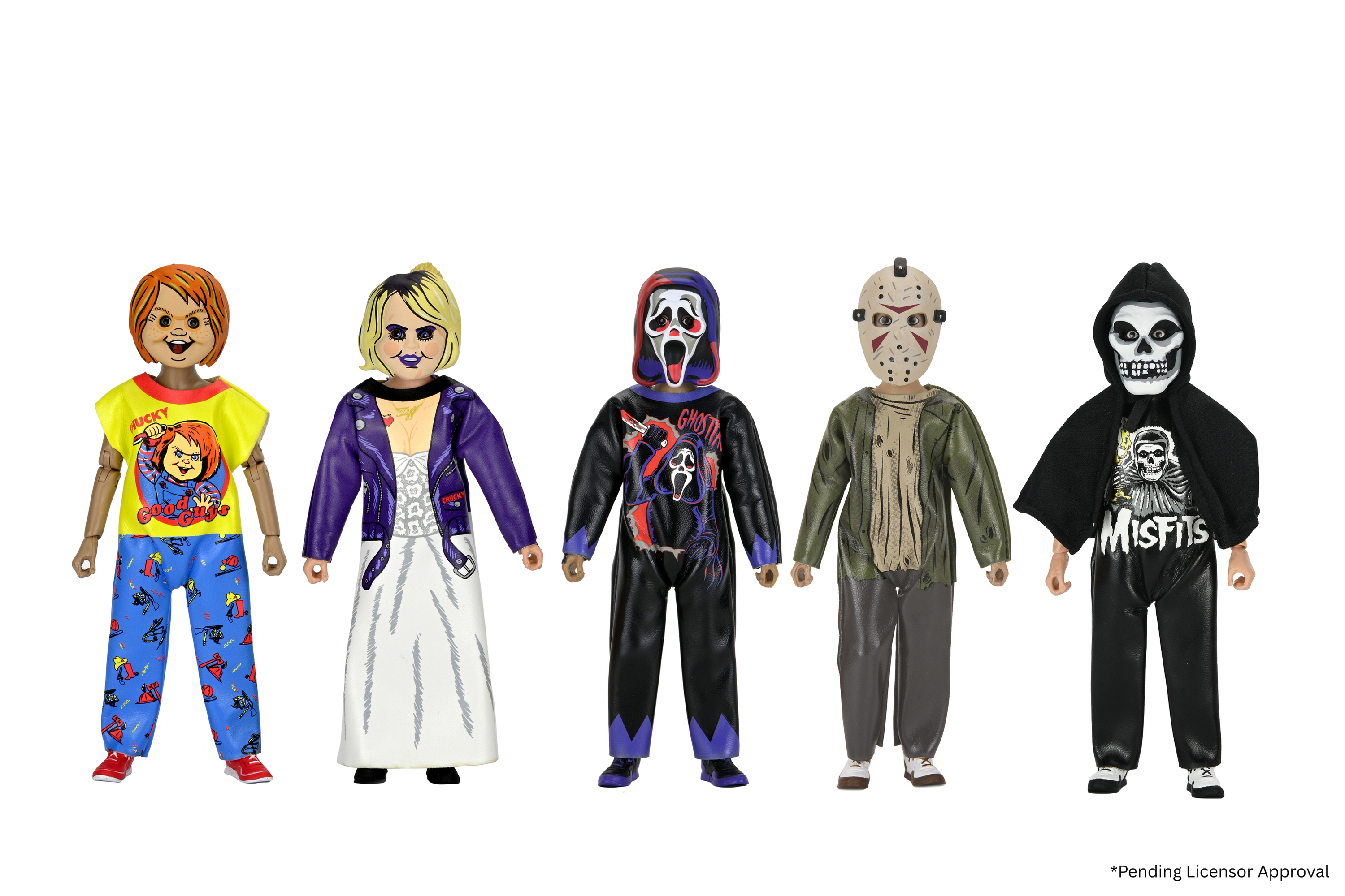 Ben Cooper Costume Kids Collection - Series 13 Costumed Action Figure Bundle (Chucky, Tiffany, Ghost Face, Jason & The Fiend) - NECA