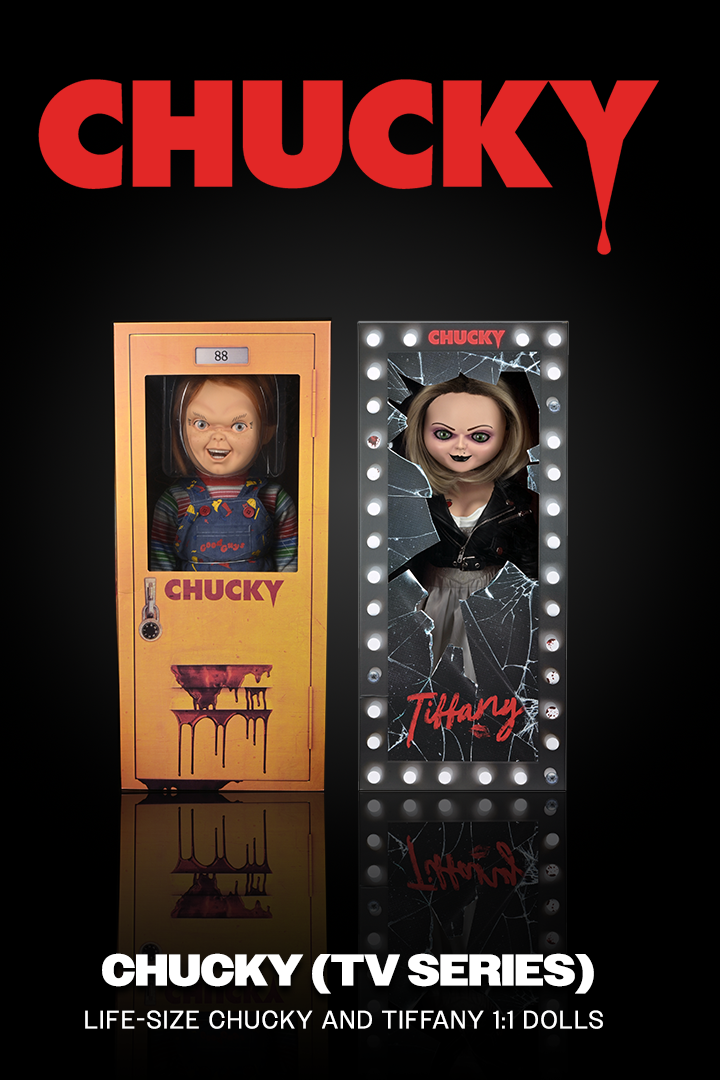 Chucky (TV Series) – Life-Size Chucky and Tiffany 1:1 Replica Dolls Bundle on the NECA Store