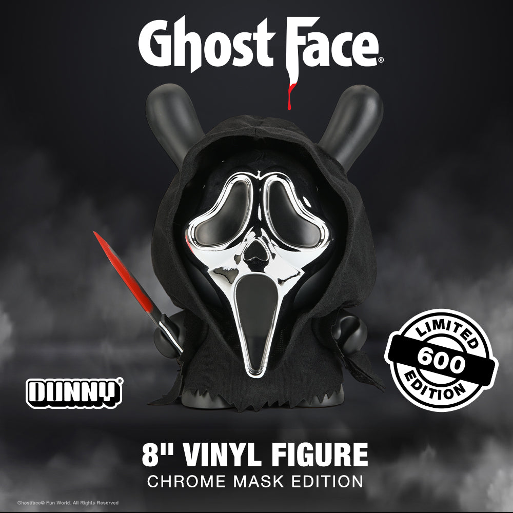 Ghost Face 8" Dunny Vinyl Art Figure - Chrome Mask Edition - Kidrobot on the NECA Store