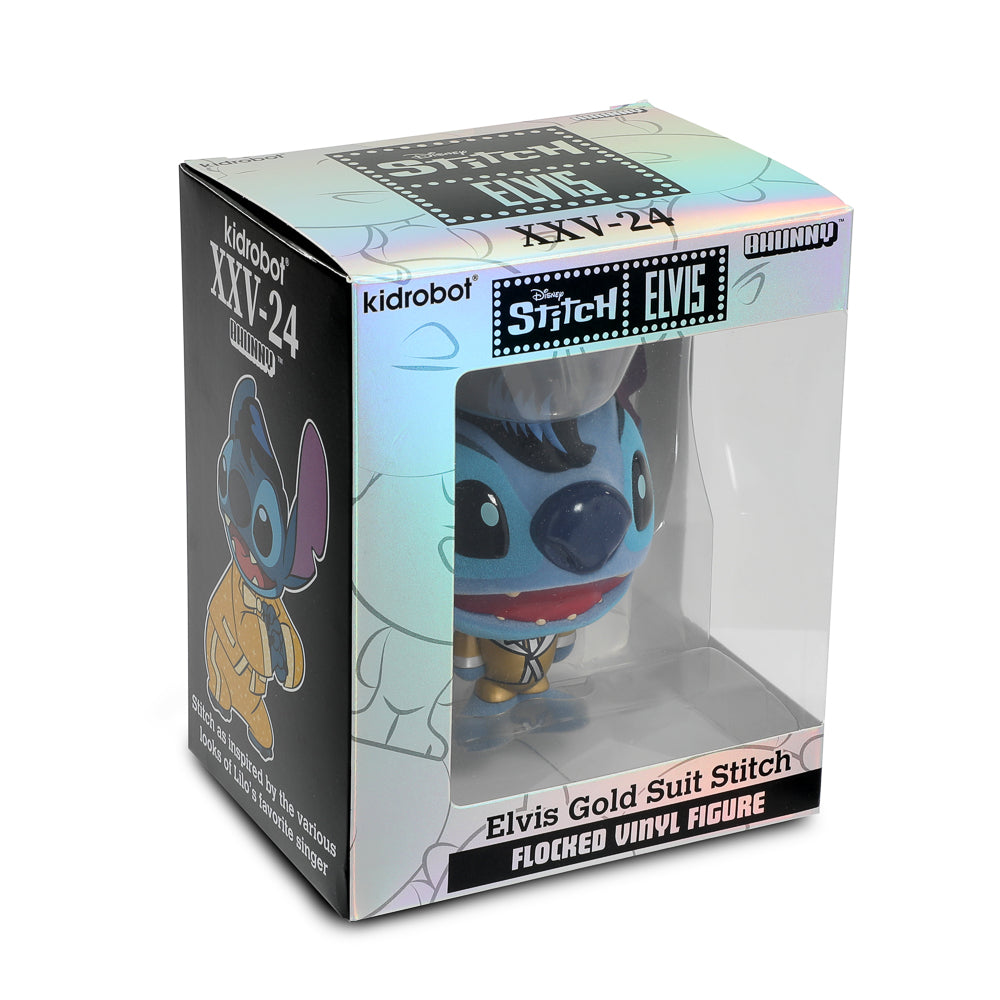 Disney Stitch - Gold Suit Elvis Bhunny 4” Flocked Vinyl Figure from Kidrobot on the NECA Store