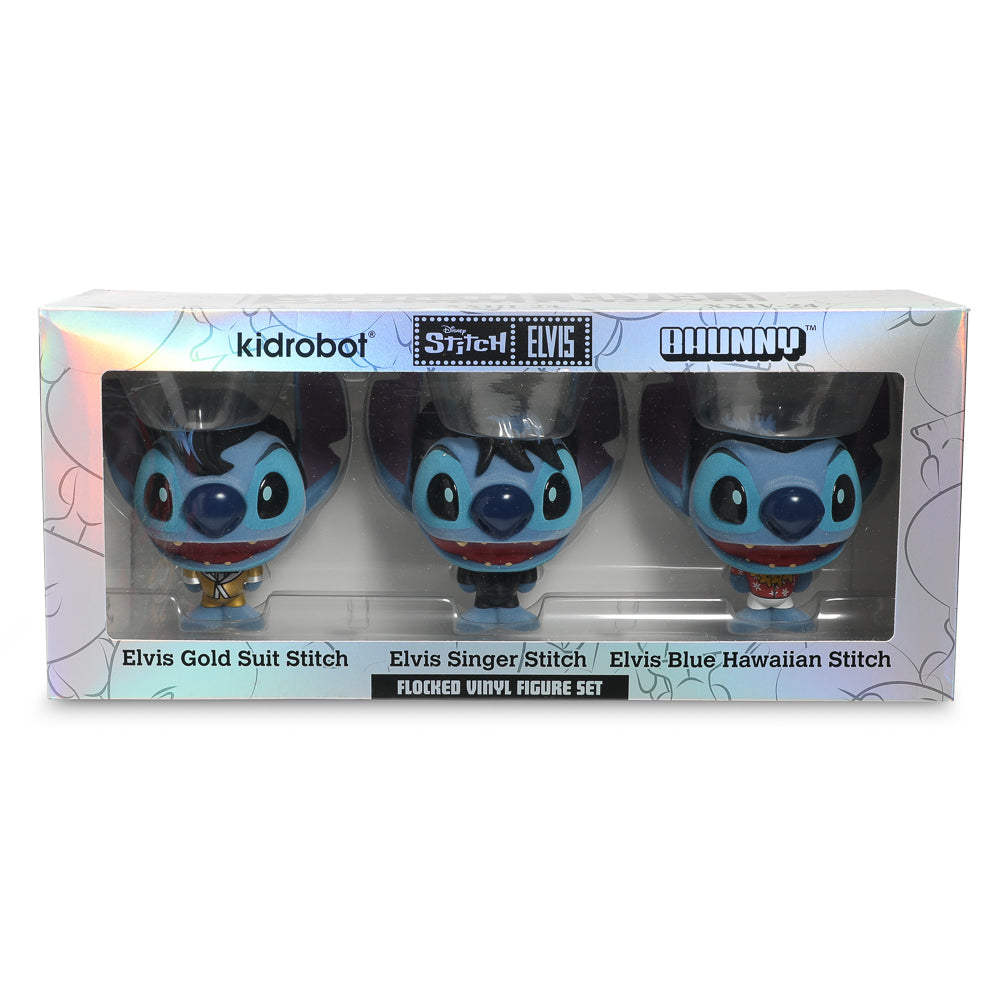 Disney Lilo &amp; Stitch - Elvis Stitch Bhunny 4” Flocked Vinyl Figure Set from Kidrobot on the NECA Store