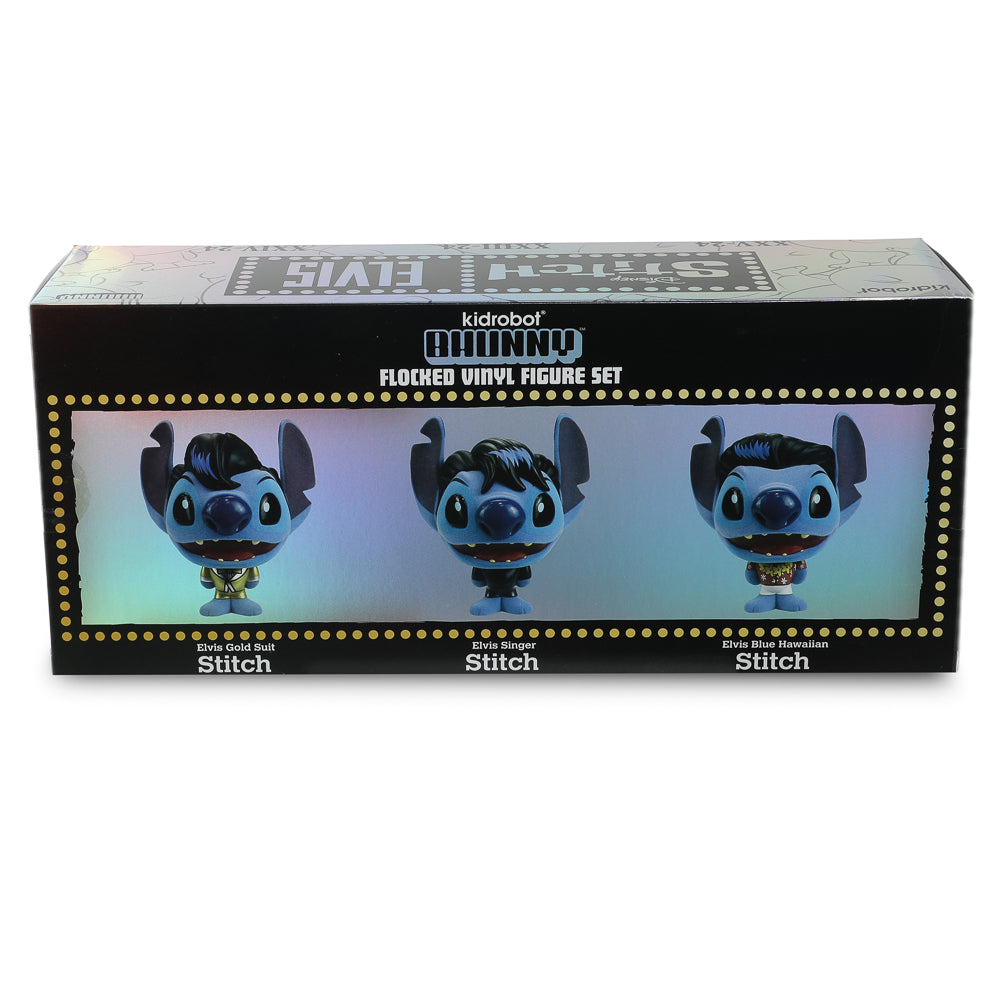 Disney Lilo &amp; Stitch - Elvis Stitch Bhunny 4” Flocked Vinyl Figure Set from Kidrobot on the NECA Store