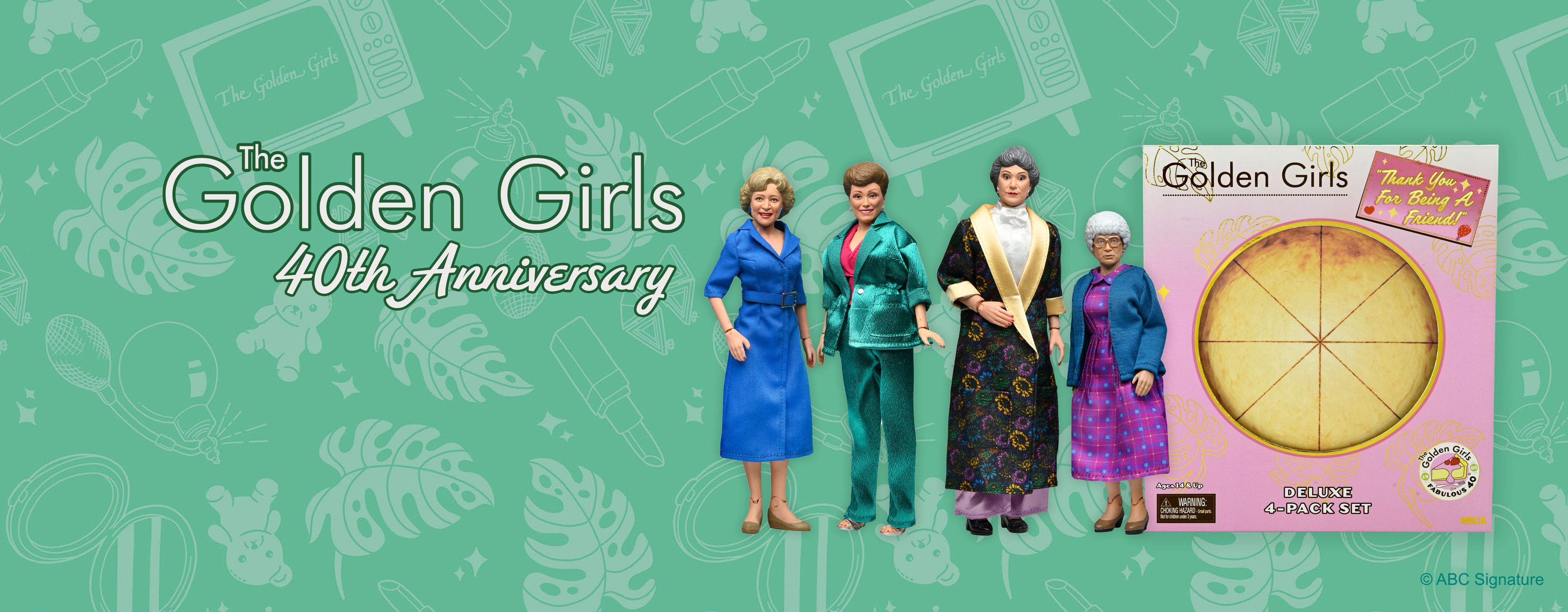 The Golden Girls - 40th Anniversary Golden Girls 8" Clothed Action Figure Deluxe 4-Pack - NECA