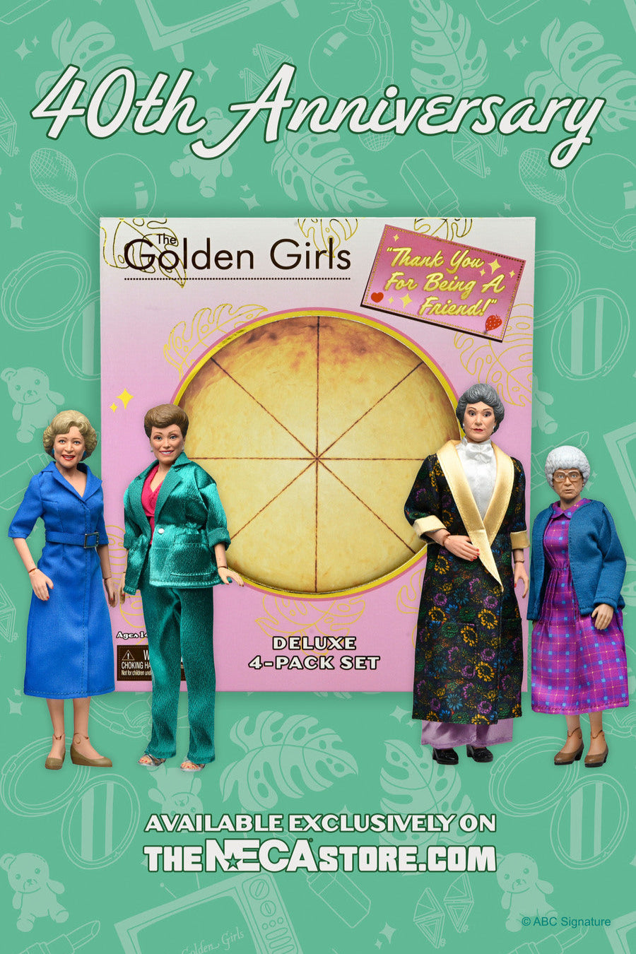 The Golden Girls - 40th Anniversary Golden Girls 8&quot; Clothed Action Figure Deluxe 4-Pack - NECA
