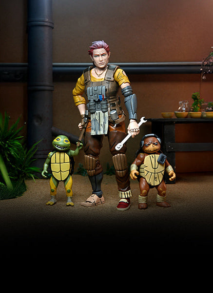 Teenage Mutant Ninja Turtles (The Last Ronin - The Lost Years) - Grammy April with Baby Yi & Moja 7” Scale Action Figures - NECATeenage Mutant Ninja Turtles (The Last Ronin - The Lost Years) - Grammy April with Baby Yi & Moja 7” Scale Action Figures - NECA