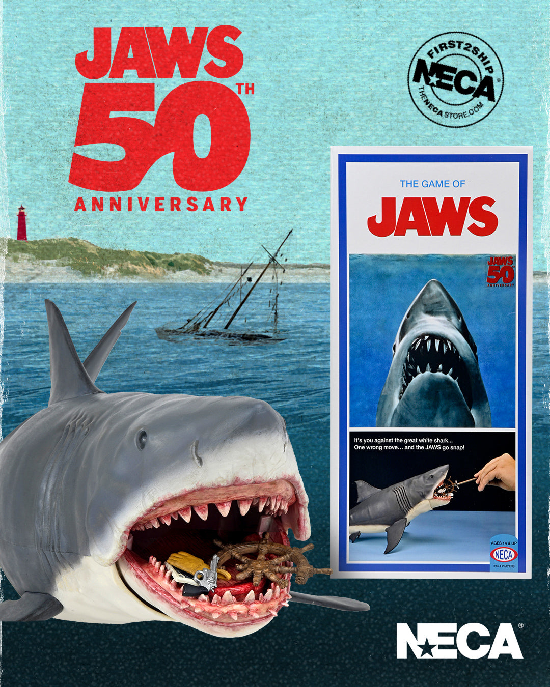 Jaws - &quot;The Game of Jaws” 50th Anniversary Edition - NECA