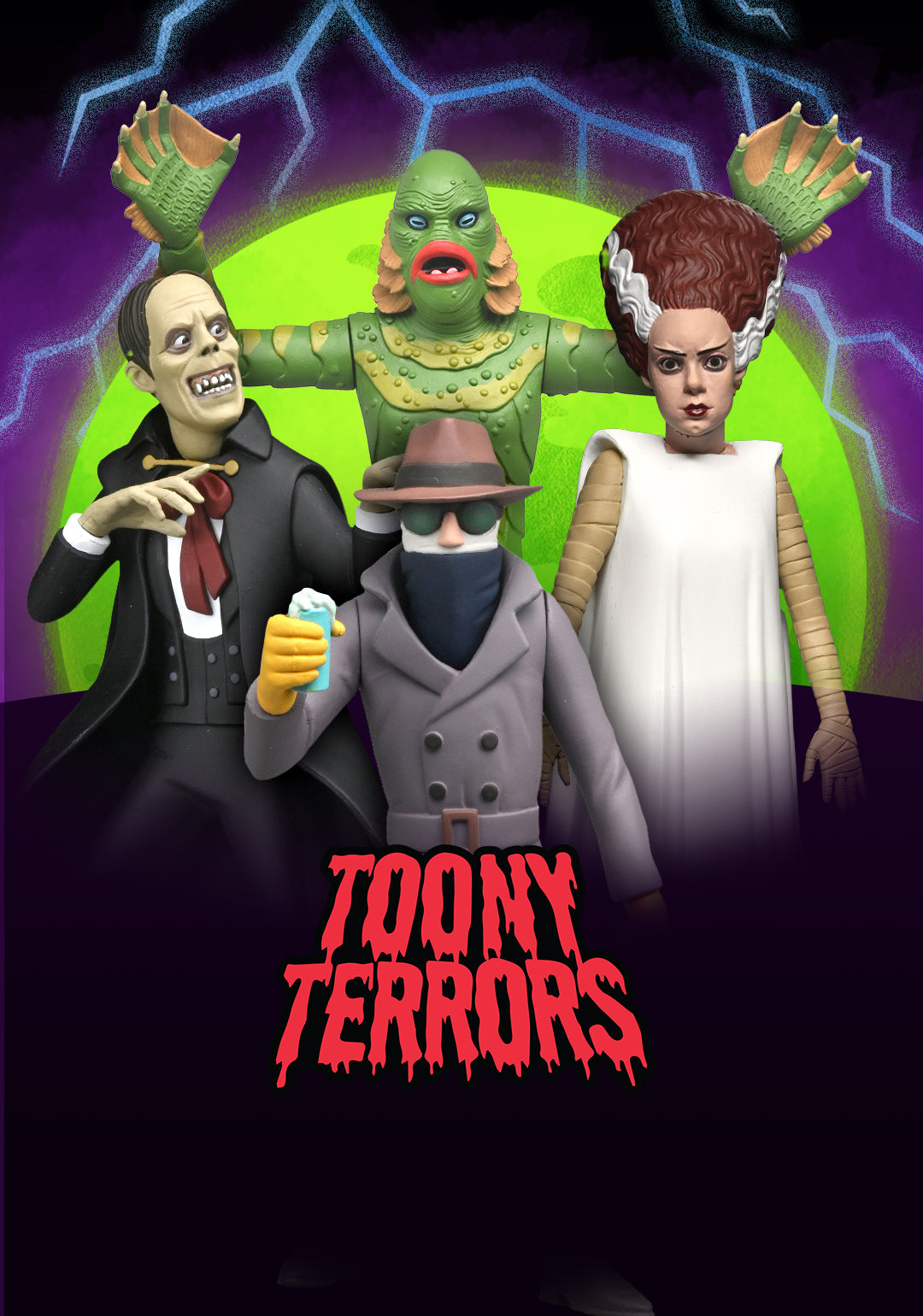 Toony Terrors Series 12 Bundle (Invisible Man, Bride of Frankenstein, Creature, & Phantom) - NECA