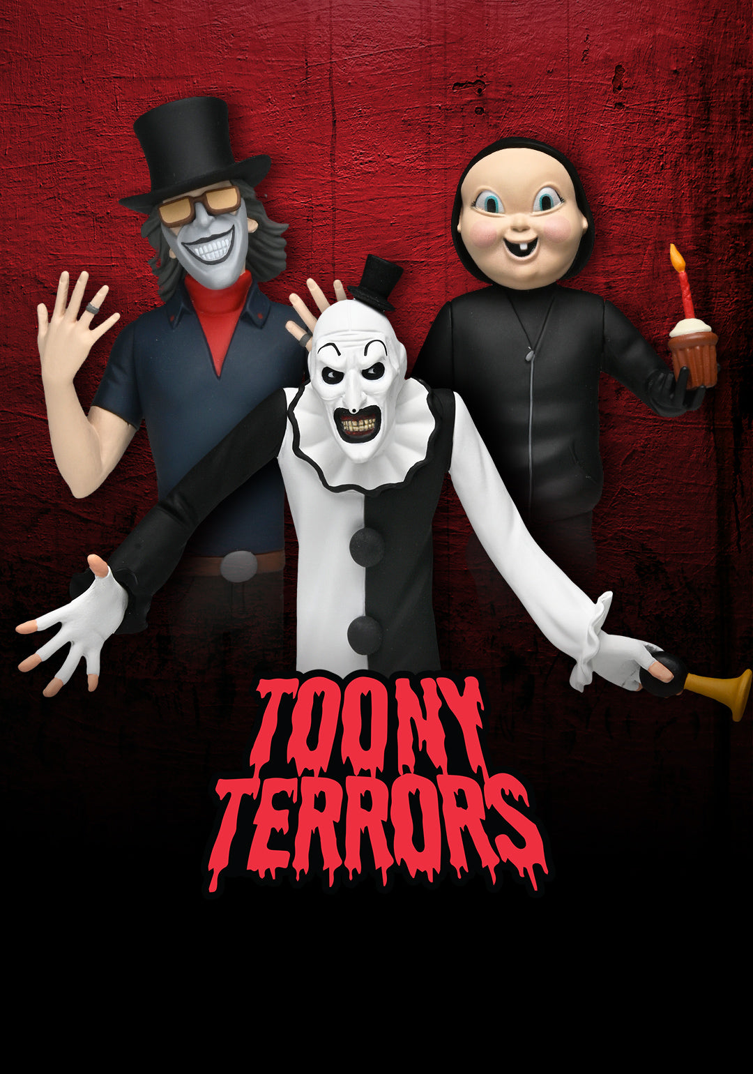 Toony Terrors 6" Scale Action Figure Bundle - Art the Clown, The Grabber, & Babyface Killer - NECA