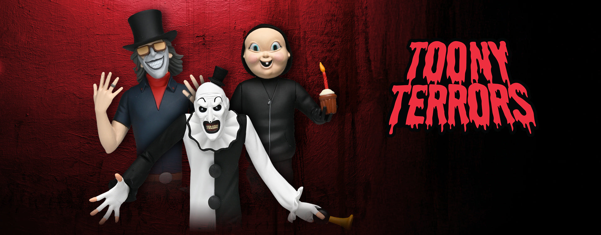 Toony Terrors 6" Scale Action Figure Bundle - Art the Clown, The Grabber, & Babyface Killer - NECA