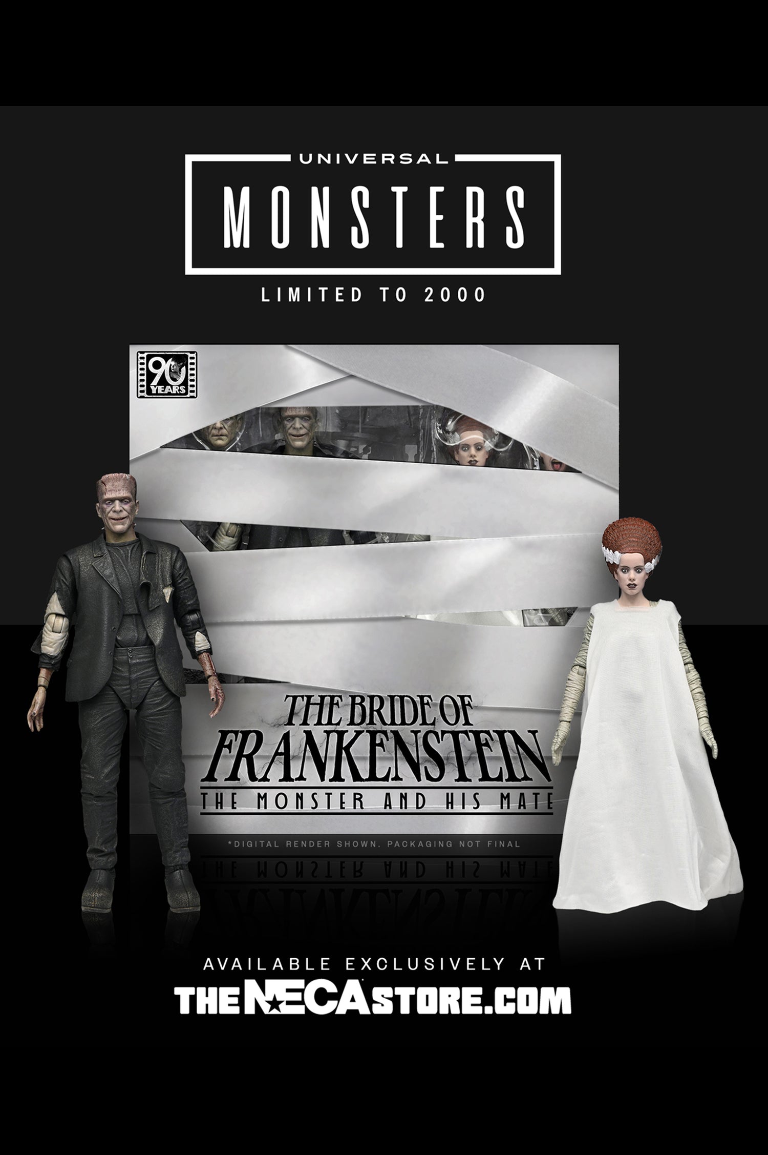 Universal Monsters - The Bride of Frankenstein 90th Anniversary The Monster and His Mate 7” Scale Action Figure 2-Pack - NECA