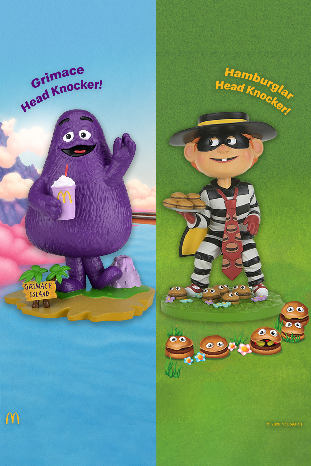 McDonald's - Grimace and Hamburglar Head Knockers on the NECA Store