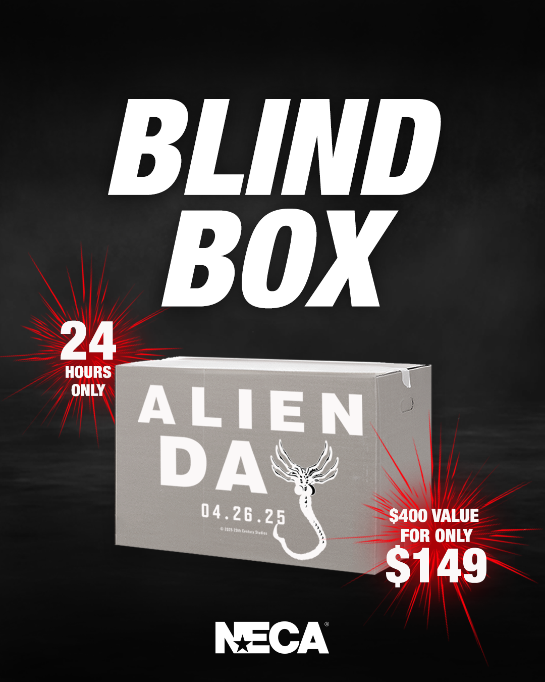 Alien Day Blind Box - Available for 24 hours only 4/26/25 - $400 value for $149 - NECA