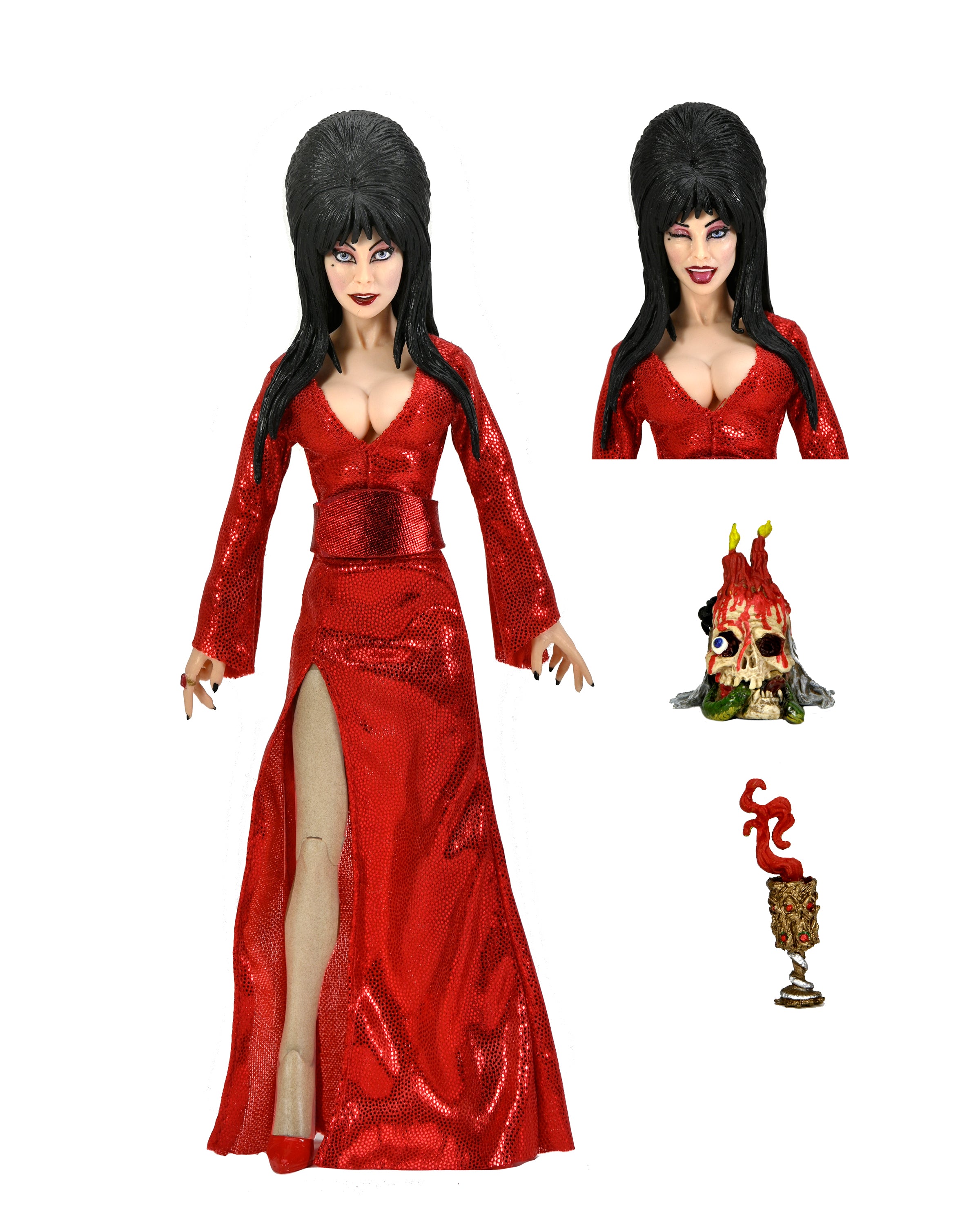 Elvira – 8” Clothed Action Figure – Elvira “Red, Fright, and Boo” Clot –  NECA