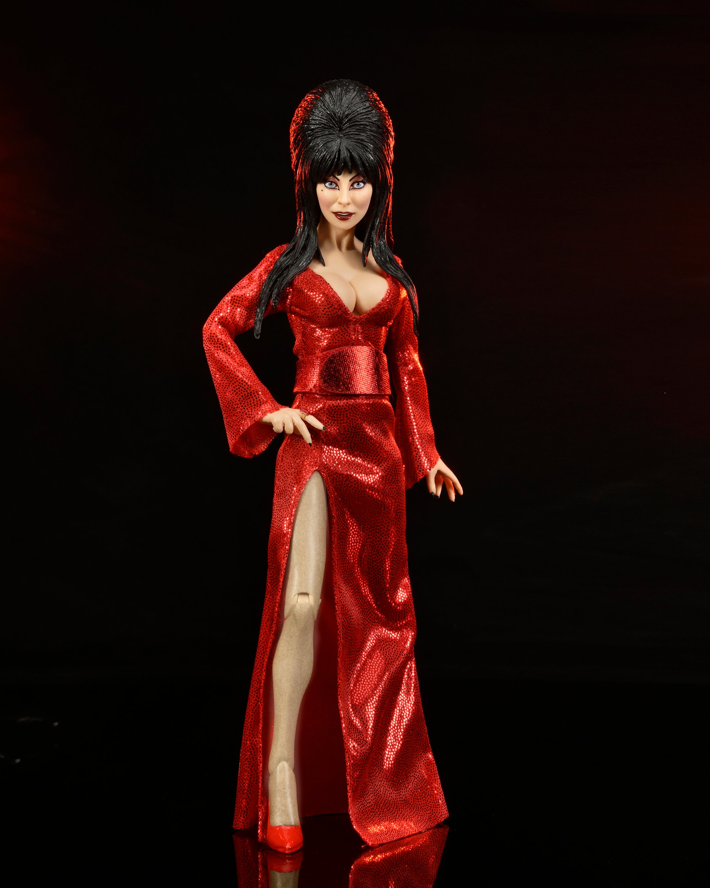 Elvira – 8” Clothed Action Figure – Elvira “Red, Fright, and Boo” Clot –  NECA