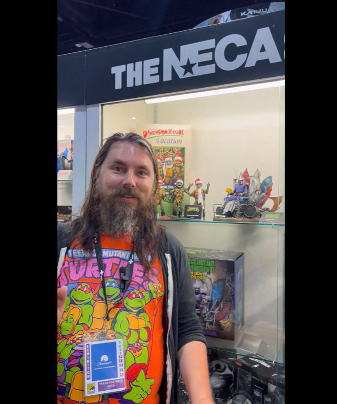 Load video: Teenage Mutant Ninja Turtles Brand Manager for NECA, Trevor Zammit, talks about the inspiration behind the development of Shredder&#39;s Throne at San Diego Comic Con!