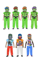 Teenage Mutant Ninja Turtles (1987 Cartoon) x Ben Cooper Costume Kids Collection Series 11 Bundle (Donatello, Leonard, Michelangelo, Raphael, Bebop, Rocksteady & Shredder) - NECA
