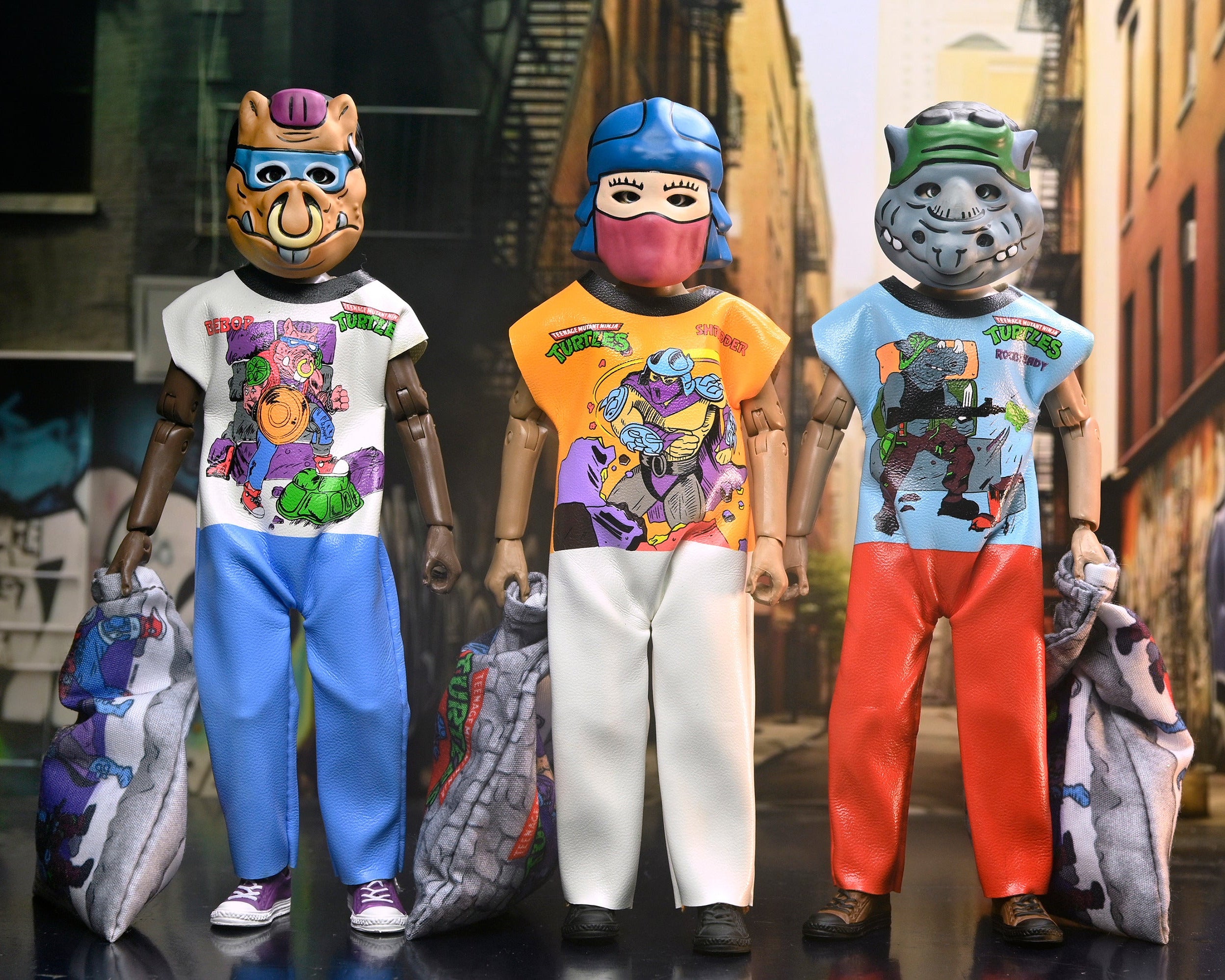 Teenage Mutant Ninja Turtles (1987 Cartoon) x Ben Cooper Costume Kids Collection Series 11 Bundle (Donatello, Leonard, Michelangelo, Raphael, Bebop, Rocksteady & Shredder) - NECA