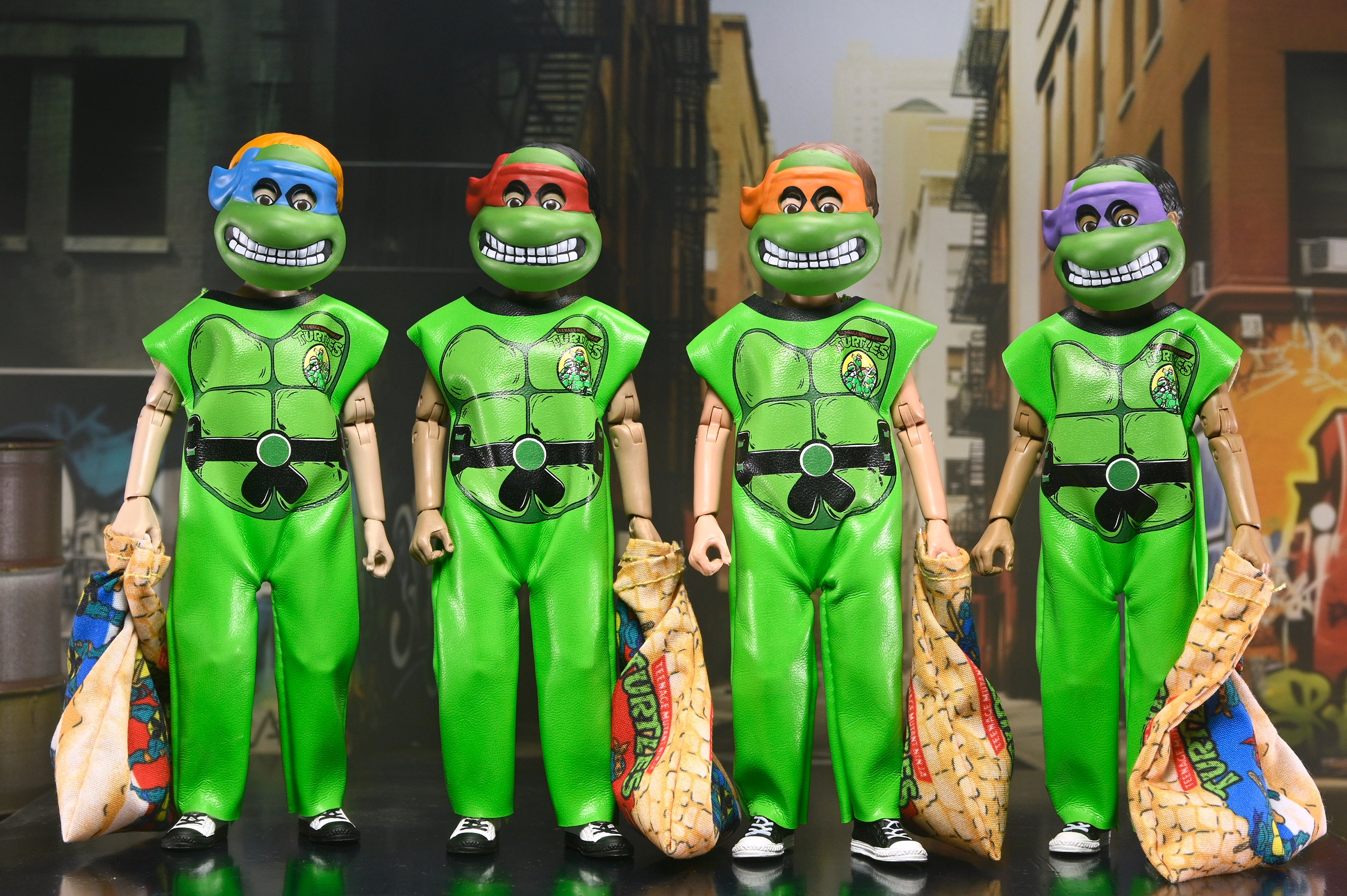 Teenage Mutant Ninja Turtles (1987 Cartoon) x Ben Cooper Costume Kids Collection Series 11 Bundle (Donatello, Leonard, Michelangelo, Raphael, Bebop, Rocksteady & Shredder) - NECA