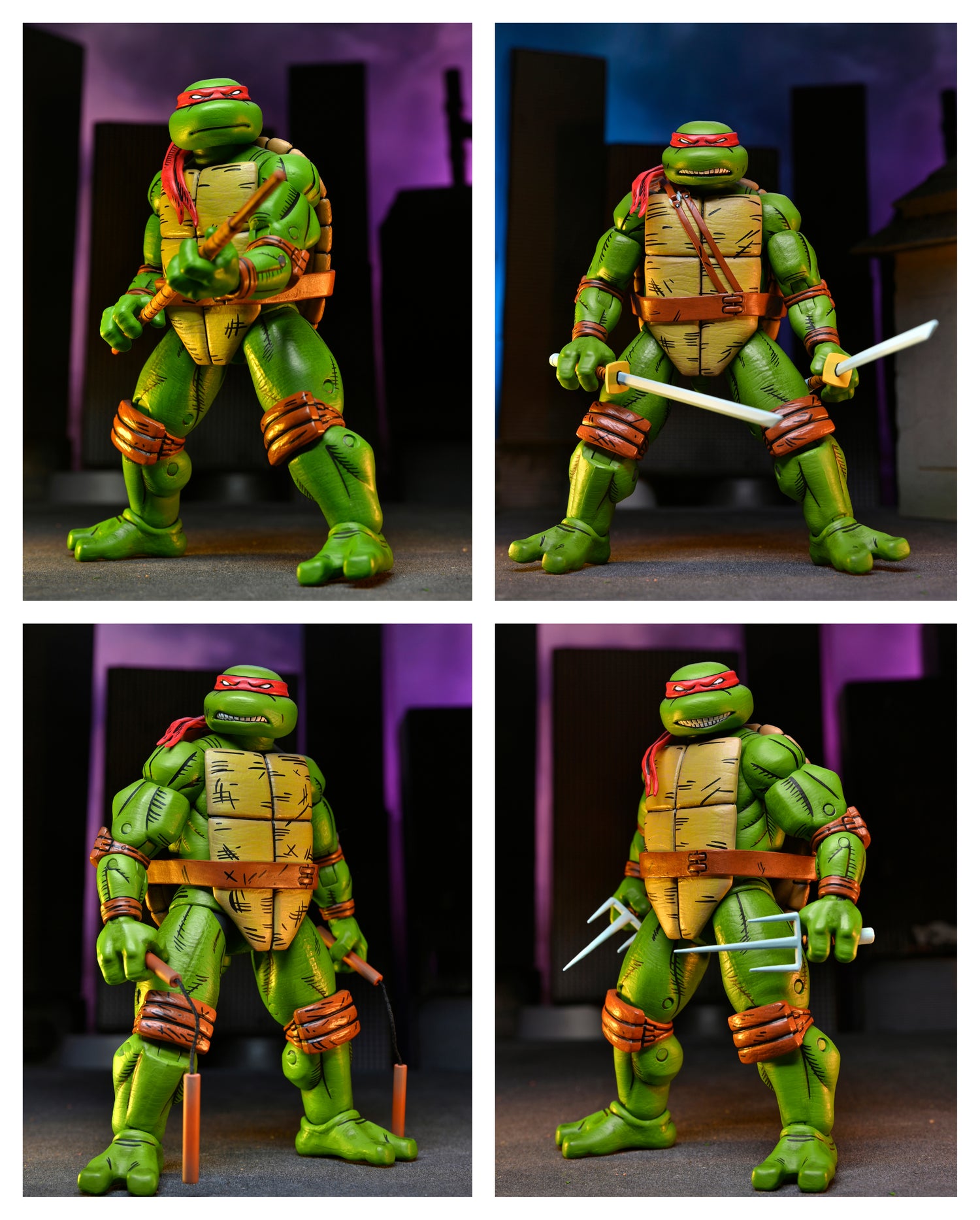 Teenage Mutant Ninja Turtles (Mirage Comics) - Donatello, Leonardo, Michelangelo &amp; Raphael 7” Scale Action Figures Bundle - NECA