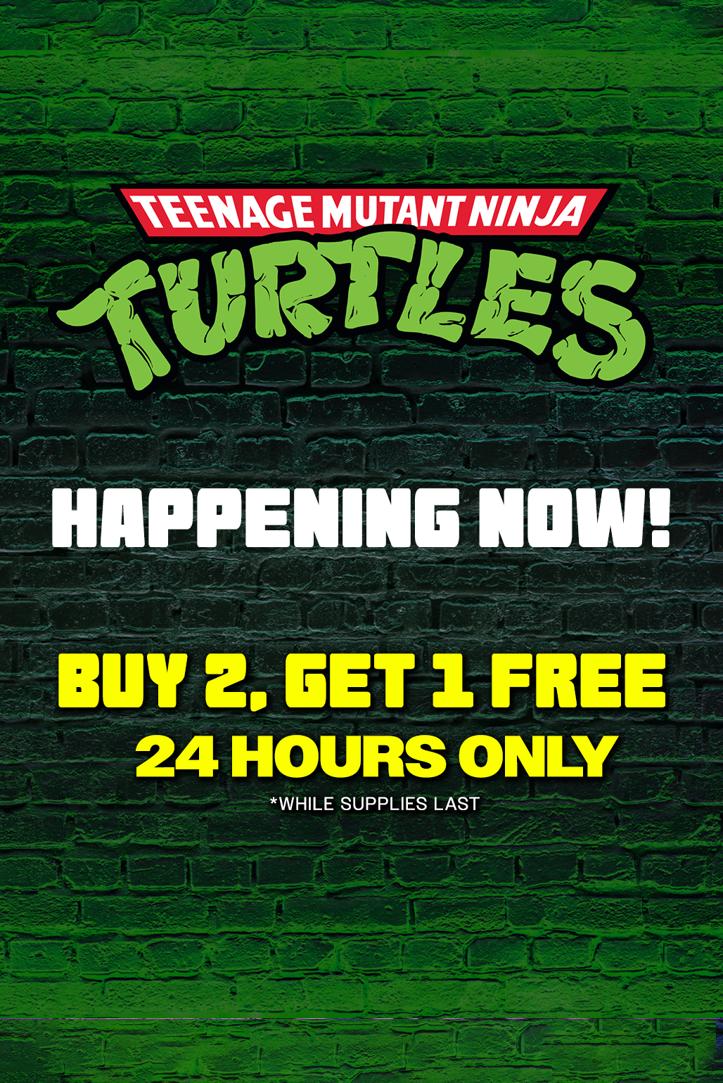 Teenage Mutant Ninja Turtles Flash Sale - Buy 2, Get 1 Free of select TMNT items for 24 hours only!