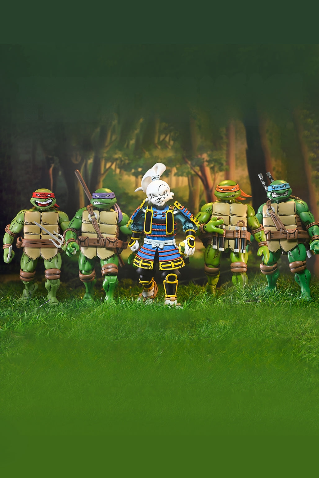 Teenage Mutant Ninja Turtles x Usagi Yojimbo - Ultimate Usagi Yojimbo 7” Scale Action Figure with the Teenage Mutant Ninja Turtle figures on the NECA Store