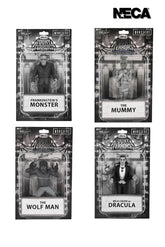 Universal Monsters - Toony Terrors Silver Screen Edition (Series 10) 6” Scale Action Figure Bundle (Dracula, Frankenstein, Mummy & Wolfman) - NECA