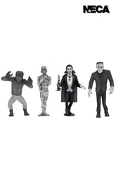 Universal Monsters - Toony Terrors Silver Screen Edition (Series 10) 6” Scale Action Figure Bundle (Dracula, Frankenstein, Mummy & Wolfman) - NECA