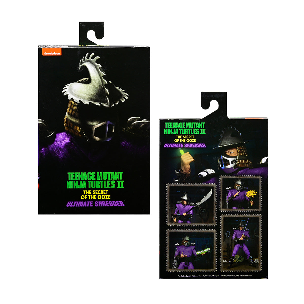 Teenage Mutant Ninja Turtles II: The Secret of the Ooze - Ultimate Shredder 7” Scale Action Figure packaging front and back