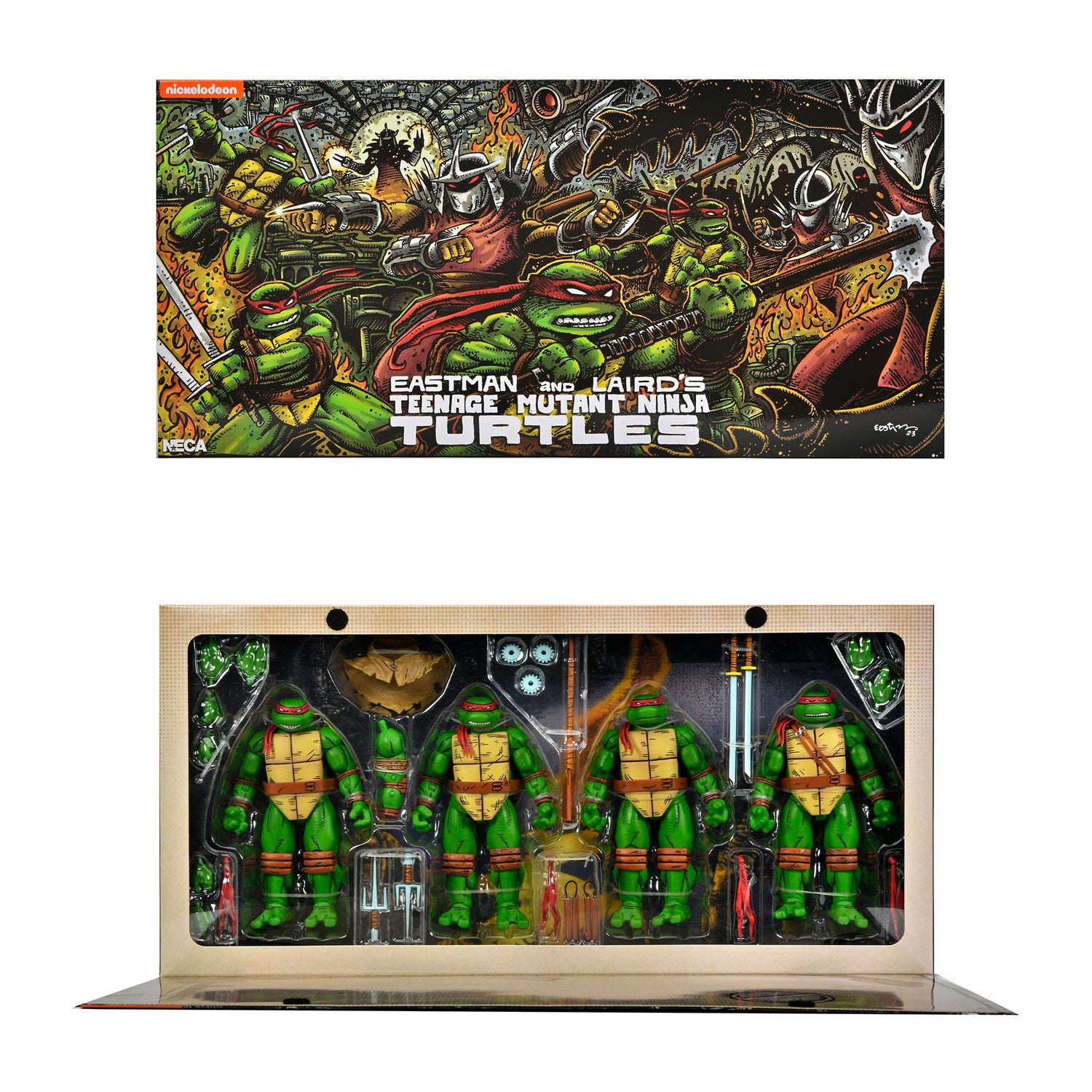Teenage Mutant Ninja Turtles (Mirage Comics) - Leonardo, Raphael, Michelangelo, and Donatello 7" Scale Action Figure 4-Pack Packaging Front