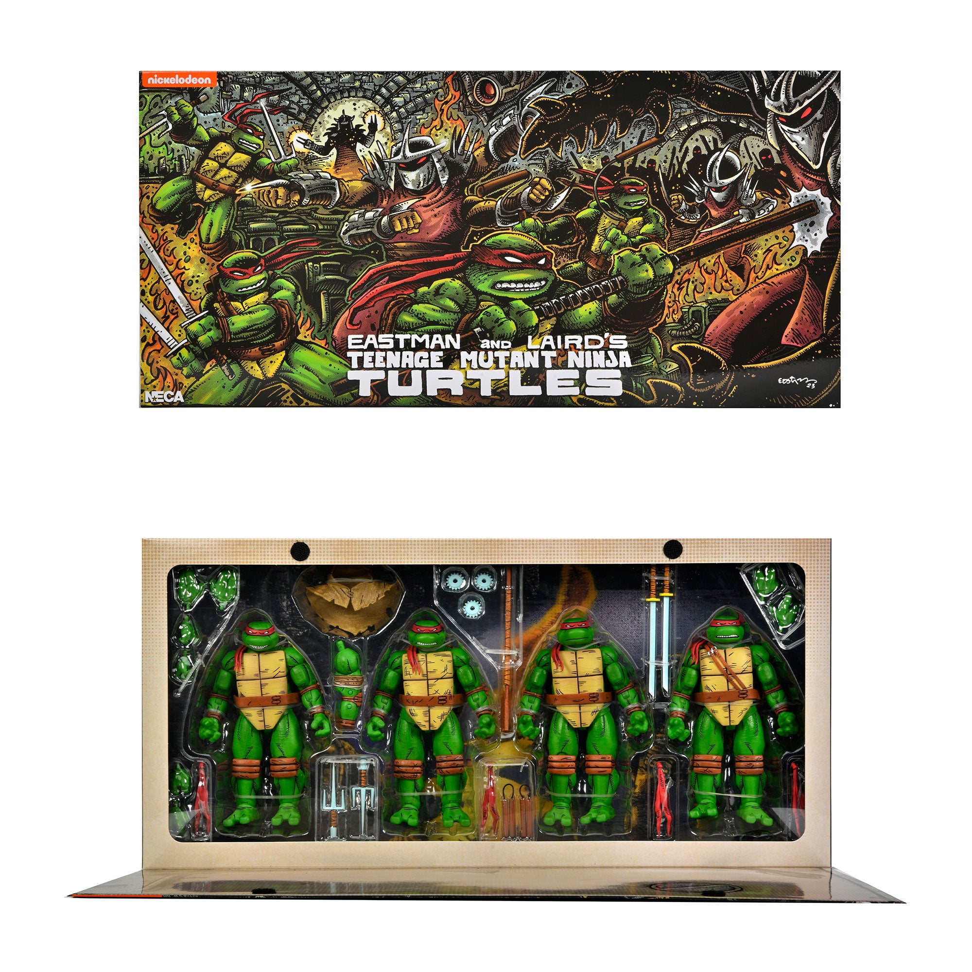Teenage Mutant Ninja Turtles (Mirage Comics) - Leonardo, Raphael, Michelangelo, and Donatello 7" Scale Action Figure 4-Pack Packaging Front