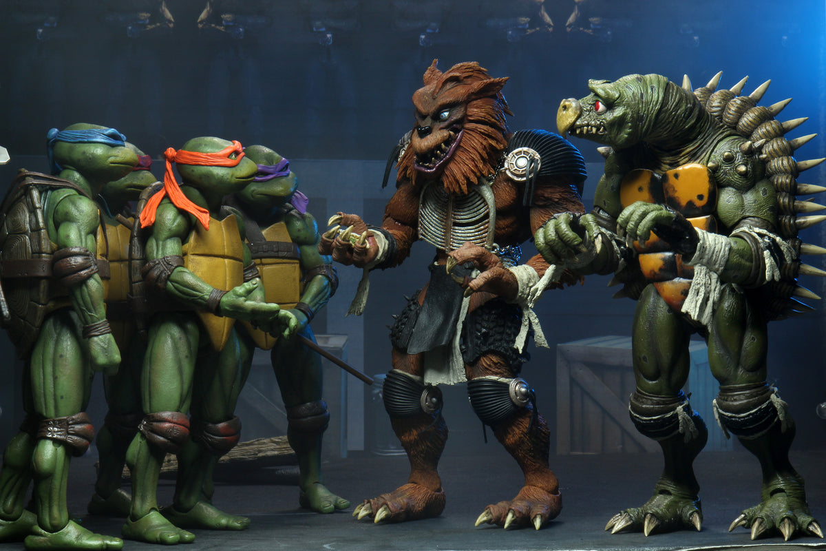 Teenage Mutant Ninja Turtles 2 (1991 Movie) - Tokka &amp; Rahzar 7" Scale Action Figure 2-Pack - NECA