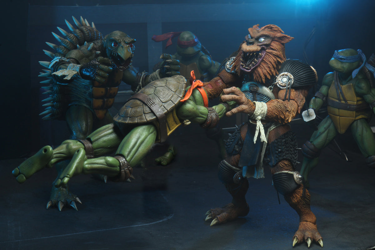 Teenage Mutant Ninja Turtles 2 (1991 Movie) - Tokka &amp; Rahzar 7" Scale Action Figure 2-Pack - NECA