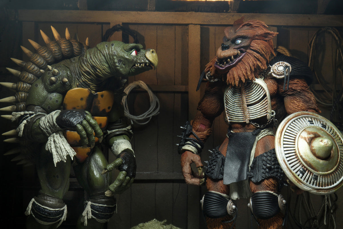 Teenage Mutant Ninja Turtles 2 (1991 Movie) - Tokka &amp; Rahzar 7" Scale Action Figure 2-Pack - NECA