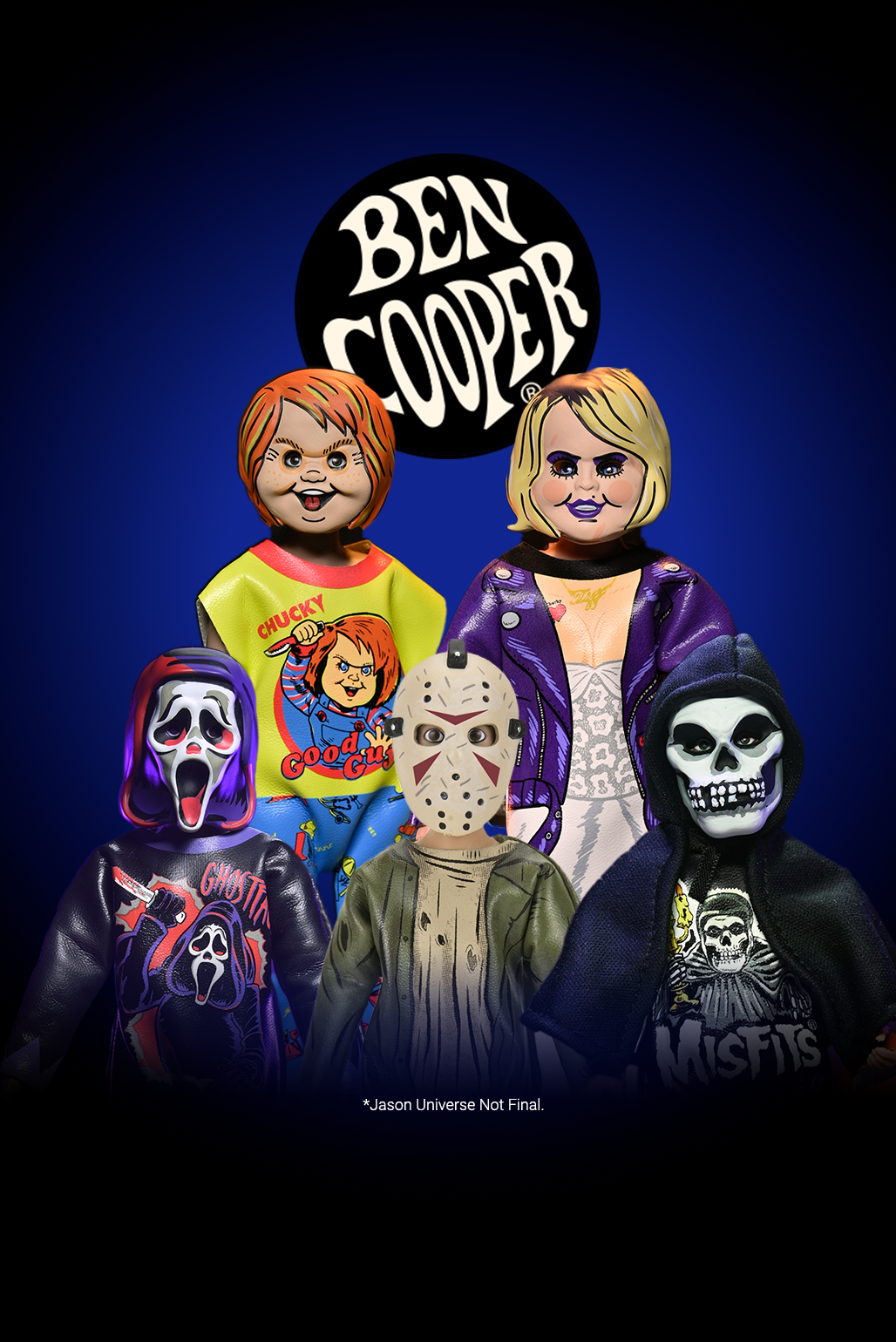 Ben Cooper Costume Kids Collection - Series 13 Costumed Action Figure Bundle (Chucky, Tiffany, Ghost Face, Jason &amp; The Fiend)