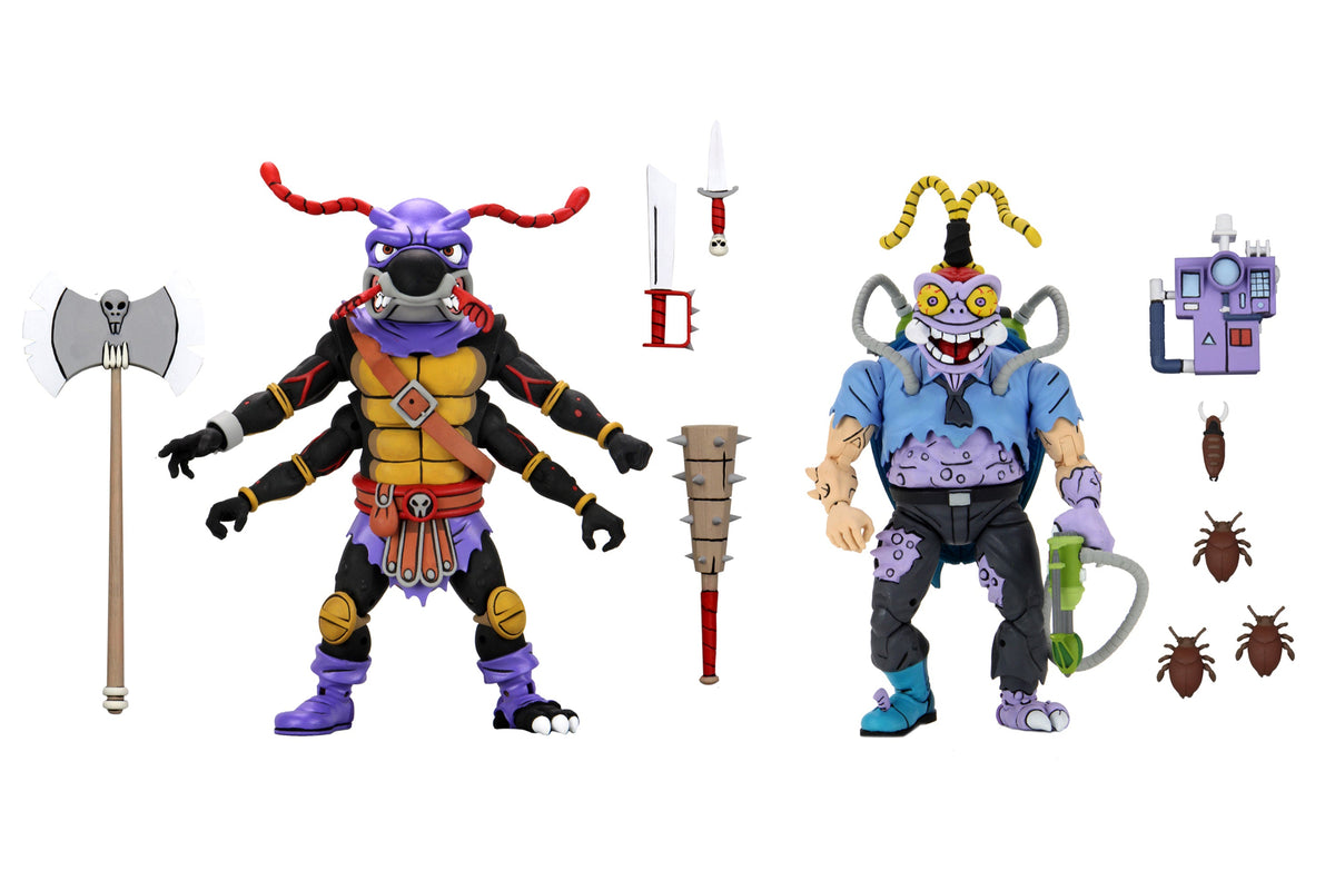 Teenage Mutant Ninja Turtles (Cartoon) – Antrax &amp; Scumbug 7” Scale Action Figure 2-Pack - NECA