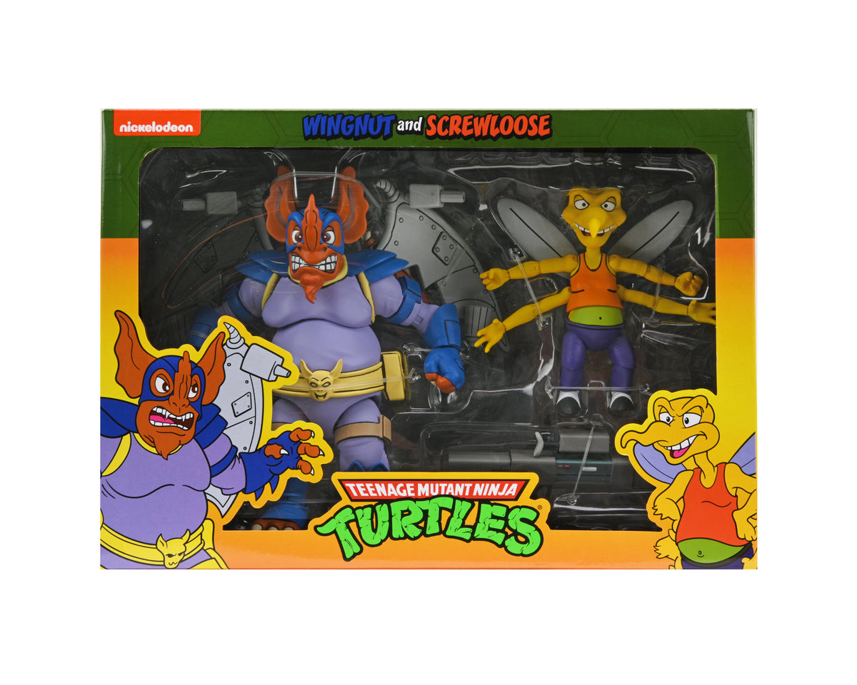(US Only) Teenage Mutant Ninja Turtles (Cartoon)  7" Scale Action Figure  Wingnut and Screwloose 2 Pack - NECA